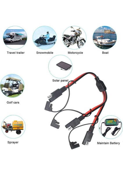 Sae Ayırıcı Adaptörü 14AWG Dc Güç Otomotiv Bağlantı Kablosu Y 1 Ila 2 Uzatma Kapağı ile (Yurt Dışından) fiyatları