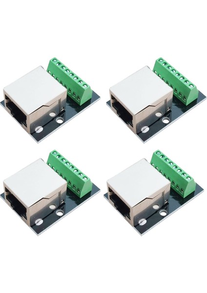 4 Adet RJ45 Ethernet Dişi Soket Konnektörü Breakout Kartı, 2.54MM Kart Korumalı Ağ Adaptörü Terminali (Yurt Dışından)