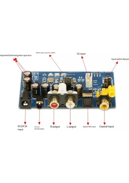 ES9039Q2M Dekoder Kartı I2S Dsd Optik Koaksiyel Giriş Ses Modülü DSD512 (Yurt Dışından)