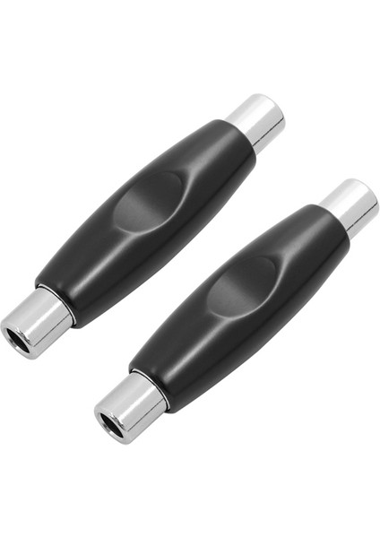 2 Adet 6.35MM 1/4 Inç Dişi Soket Mono Ses Bağlantı Adaptörü Düz Dönüştürücü, Siyah (Yurt Dışından)