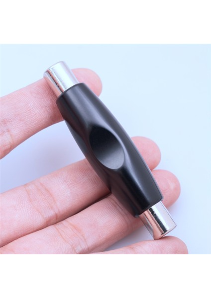 2 Adet 6.35MM 1/4 Inç Dişi Soket Mono Ses Bağlantı Adaptörü Düz Dönüştürücü, Siyah (Yurt Dışından)