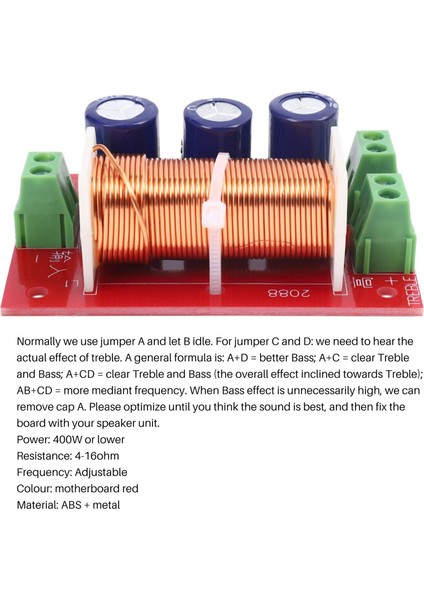 400W Hoparlör Geçişi 2 Yollu Yüksek-Düşük 4-16 Ohm Frekans Bölücü (Yurt Dışından)