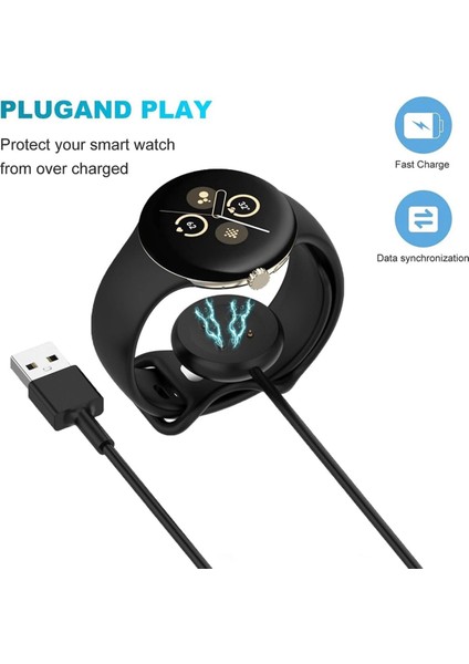 Pixel Watch Şarj Cihazı, Şarj Cihazı Lte Için 2 Paket Usb-A + Type-C Şarj Kablosu (Yurt Dışından)