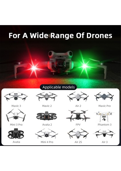 Avata 2 Drone LED Bisiklet Uçak Gece Uçan Lamba Flaş Mini Yanıp Sönen Uyarı Sinyali Için Işık Strobe (Yurt Dışından)