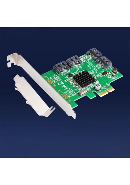 Pcıe 4 Port 6g Sata 3.0 Kontrol Kartı Marvell 88SE9215 Düşük Profilli Braketli 2.0 Olmayan X1 Genişletme (Yurt Dışından)