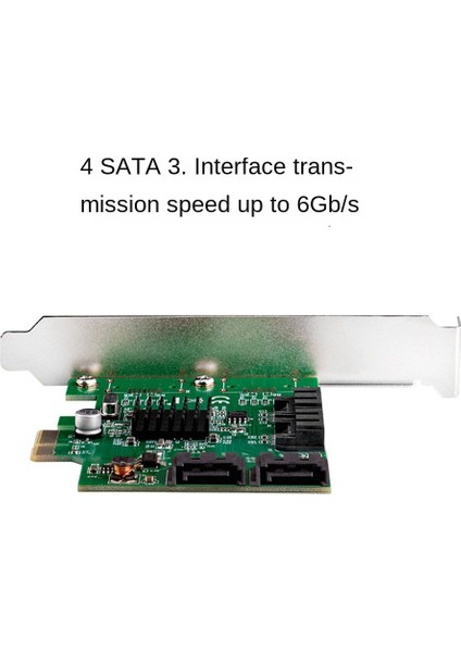 Pcıe 4 Port 6g Sata 3.0 Kontrol Kartı Marvell 88SE9215 Düşük Profilli Braketli 2.0 Olmayan X1 Genişletme (Yurt Dışından)