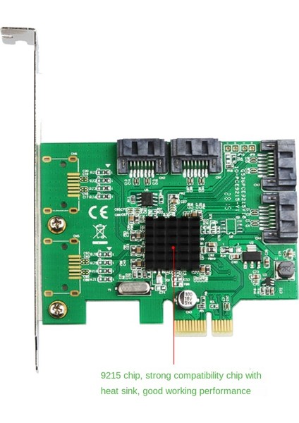 Pcıe 4 Port 6g Sata 3.0 Kontrol Kartı Marvell 88SE9215 Düşük Profilli Braketli 2.0 Olmayan X1 Genişletme (Yurt Dışından)
