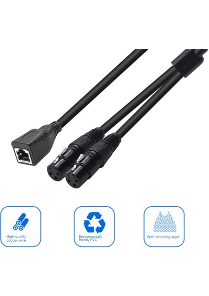 1 Adet Çift 3pin Xlr Dişi - RJ45 Adaptör Kablosu -Con Kontrol Ünitesi Serisi ve Kayıt Stüdyosu Için (Yurt Dışından)