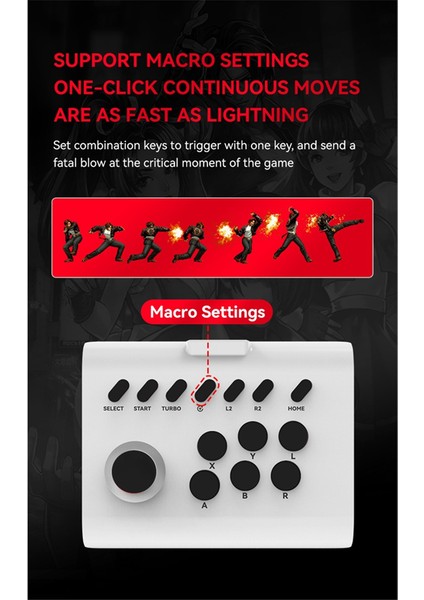 Kablosuz Joystick Kontrol Cihazı Arcade Dövüş Oyunu Fight Stick Gaming ///switch/pc/android Beyaz+Siyah (Yurt Dışından)