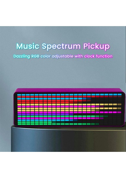 LED Müzik Spektrum Ekranı Rgb Işık Renkli Pikap Atmosfer Lambası Ses Kontrolü Seviye Göstergesi (Yurt Dışından)