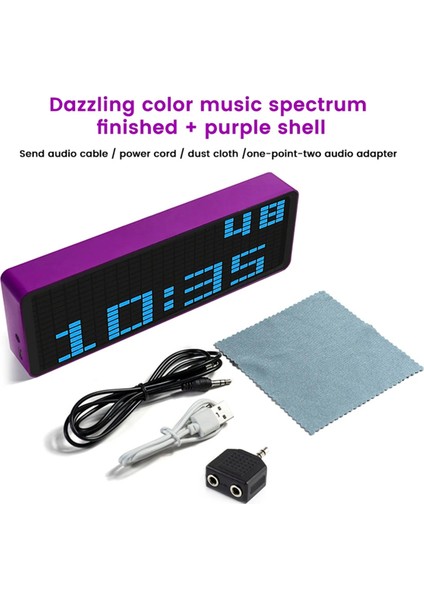 LED Müzik Spektrum Ekranı Rgb Işık Renkli Pikap Atmosfer Lambası Ses Kontrolü Seviye Göstergesi (Yurt Dışından)