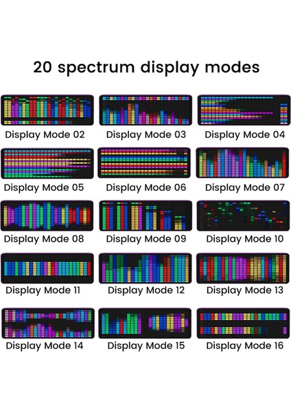 LED Müzik Spektrum Ekranı Rgb Işık Renkli Pikap Atmosfer Lambası Ses Kontrolü Seviye Göstergesi (Yurt Dışından)