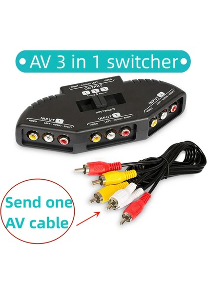 3 Yollu Ses Video Av Anahtar Seçici Kutu Ayırıcı Kablolu Tv X-Box DVD Oynatıcı Cihazları Için (Yurt Dışından)