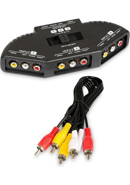 3 Yollu Ses Video Av Anahtar Seçici Kutu Ayırıcı Kablolu Tv X-Box DVD Oynatıcı Cihazları Için (Yurt Dışından)