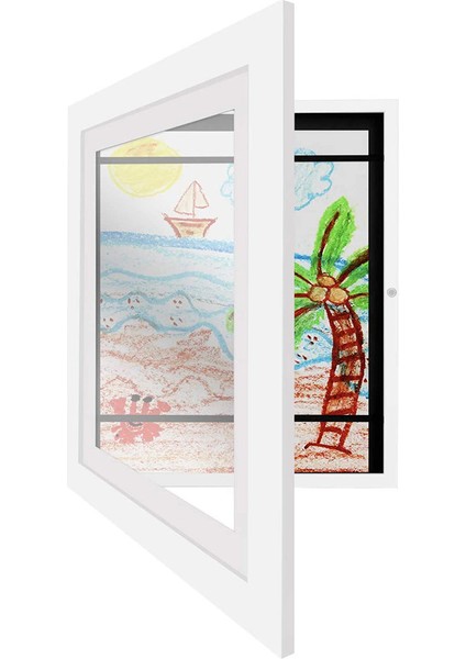 Çocuk Sanat Çerçeveleri, Değiştirilebilir Çerçeve Resim, 3D Gösterim Projeleri Için Sanat Eserleri Çerçeveleri-Beyaz (Yurt Dışından)