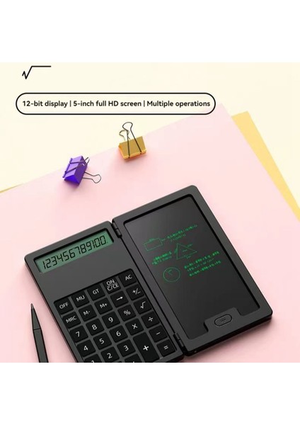 Yazı Tahtası ile Hesap Makinesi 12 Haneli LCD Ekran Masaüstü Taşınabilir Ofis Okul ve Ev Için (Yurt Dışından)