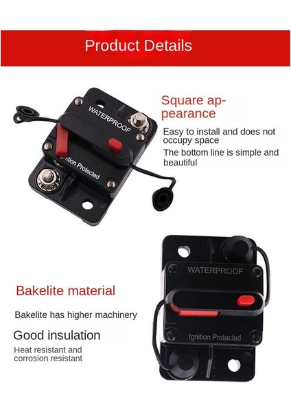 80A Amp Devre Kesici Sigorta Sıfırlama 12-24V Dc Araba Tekne Otomatik Su Geçirmez Kutu Sigortalar (Yurt Dışından)