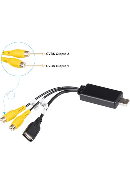 Android Sistem Için USB Arayüzü Video Çıkış Adaptörü Araba Radyo Multimedya Oynatıcısı Av Çıkışı Bağlantısı (Yurt Dışından)