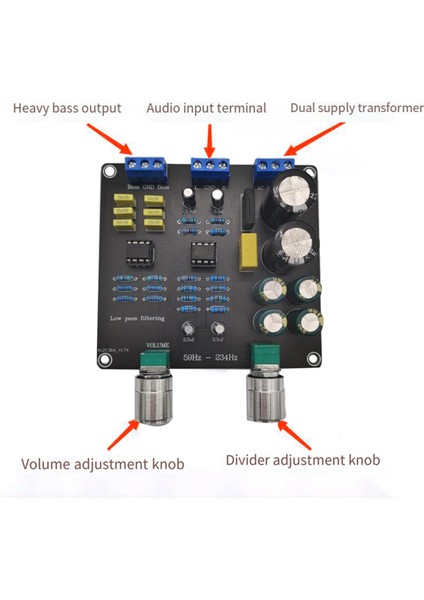 59Hz-234Hz Alçak Geçirgen Filtre Süper Bas Geçiş Kartı AC9V-12V Çift NE5532 Nokta Sürekli Ayarlanabilir (Yurt Dışından) fiyatları