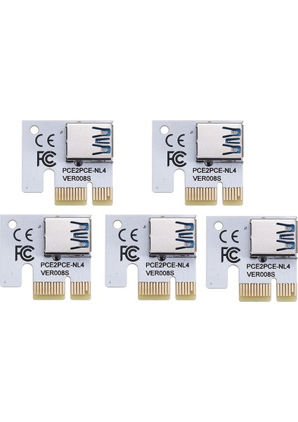 Pcı-E 1x Adaptör Kartı, Pcı-Express X1 Yuvası Kararlı ve Hızlı Veri Dönüşümü Için Altın Parmaklar, (VER008S, 5 Paket) (Yurt Dışından)