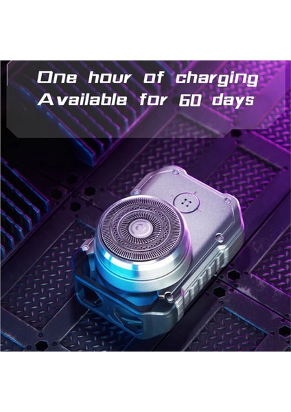 Elektrikli Mini Seyahat Tıraş Makinesi Erkekler Şarj Edilebilir Ipx7 Su Geçirmez Punk Mecha Cep Yüz Sakal Anahtarlık B (Yurt Dışından)