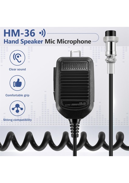 Hm-36 El Hoparlör Mikrofonu Icom Radyo Için IC-718 Ic-78 IC-765 IC-761 IC-7200 IC-7600 (Yurt Dışından)