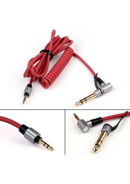 3.5mm Ses Uzatma Kablosu Erkek Veya 6.5mm Jak Cihazı Kırmızı (Yurt Dışından)