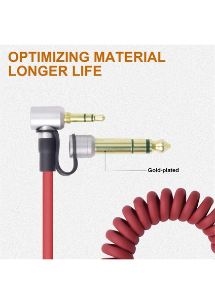 3.5mm Ses Uzatma Kablosu Erkek Veya 6.5mm Jak Cihazı Kırmızı (Yurt Dışından)