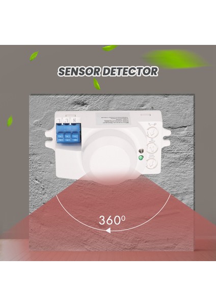 5.8ghz Hf Sistem LED Mikrodalga 360 Derece Hareket Sensörü Işık Anahtarı Vücut Dedektörü (Yurt Dışından)