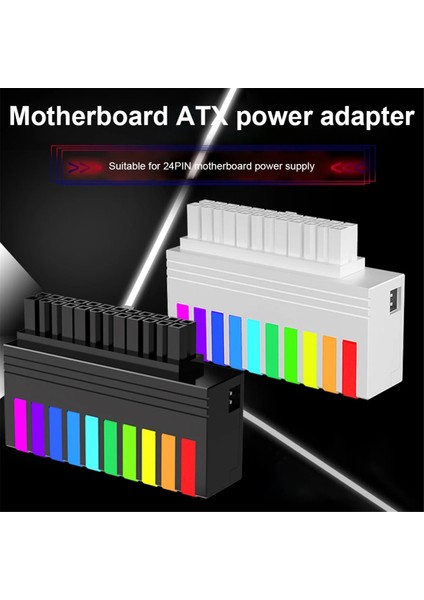 24-Pin 90 Derece Güç Konnektörü 5V Argb 24PIN Dişi - Erkek Adaptör Dıy Anakart Masaüstü Pc A (Yurt Dışından)