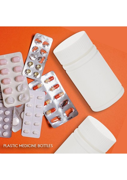Plastik Boş Şişeleri Hap Tablet Konteyner Tutucu 3 Adet Beyaz (Yurt Dışından)