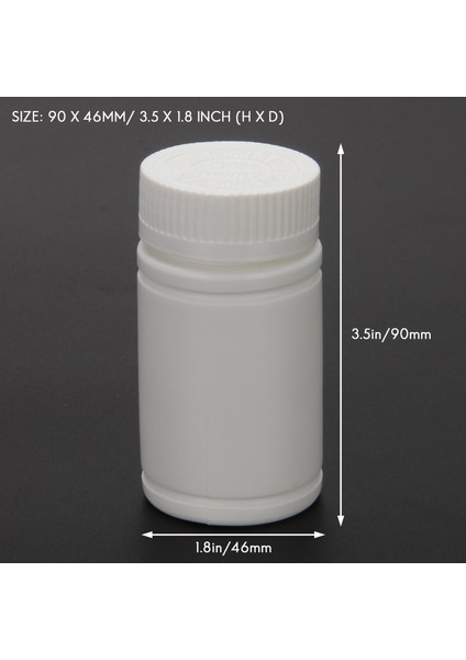 Plastik Boş Şişeleri Hap Tablet Konteyner Tutucu 3 Adet Beyaz (Yurt Dışından)