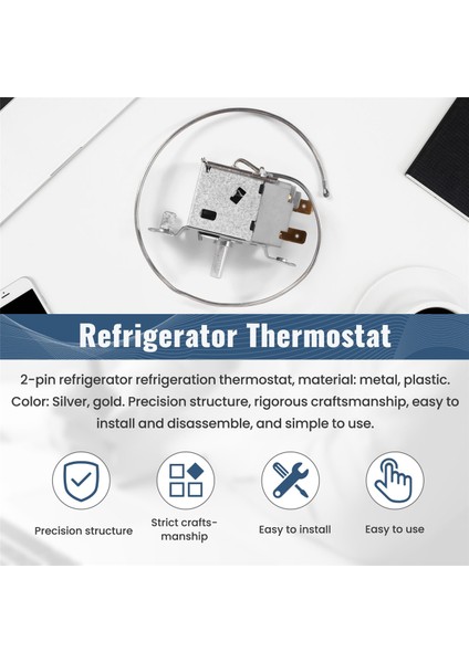 WPF22A 2pin Buzdolabı Soğutma Termostatı 30CM Metal Kordonlu (Yurt Dışından)