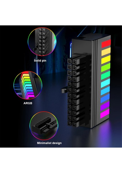 24-Pin 90 Derece Güç Konnektörü 5V Argb 24PIN Dişi - Erkek Adaptör Dıy Anakart Masaüstü Pc A (Yurt Dışından)