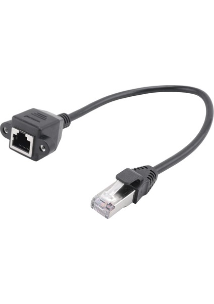 1ft RJ45 Erkek - Dişi Vida Panel Montajlı Ethernet Lan Ağ Uzatma Kablosu (Yurt Dışından)