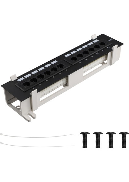 Ağ Araç Takımı 12 Port Cat6 Patch Panel RJ45 Ağ Duvar Montaj Rafı Braketli (Yurt Dışından)