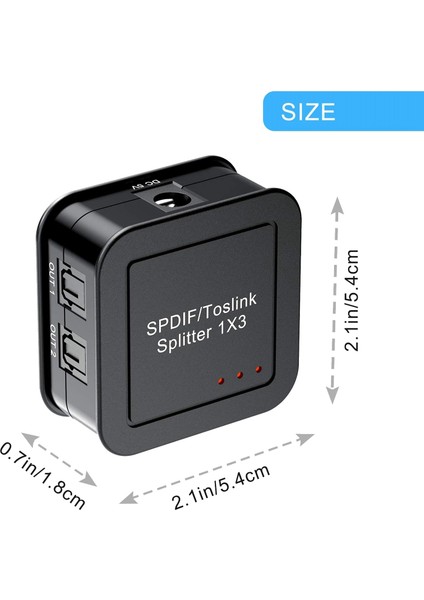 Dijital Optik Ses 1x3 Ayırıcı, Dijital Spdıf Toslınk Fiber Ayırıcı, 1 Giriş 3 Çıkış, Blue-Ray DVD Hdtv Için (Yurt Dışından)