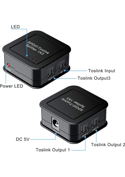 Dijital Optik Ses 1x3 Ayırıcı, Dijital Spdıf Toslınk Fiber Ayırıcı, 1 Giriş 3 Çıkış, Blue-Ray DVD Hdtv Için (Yurt Dışından)