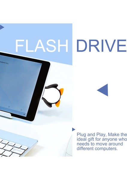 16GB Yenilikçi Sevimli Bebek Penguen USB 2.0 Flash Sürücü Veri Bellek Çubuğu Aygıtı - Siyah ve Beyaz (Yurt Dışından) modelleri