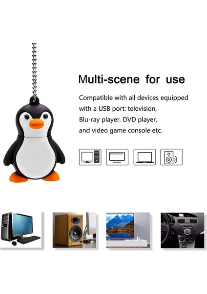 16GB Yenilikçi Sevimli Bebek Penguen USB 2.0 Flash Sürücü Veri Bellek Çubuğu Aygıtı - Siyah ve Beyaz (Yurt Dışından) indirimleri