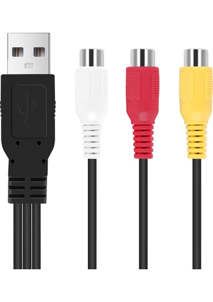 Usb'den 3rca Kablo Dişi 3 Rgb Video Av Kompozit Adaptör Dönüştürücü Kablo Bağlantı Ucu Tv Pc Dvr Için (Yurt Dışından)