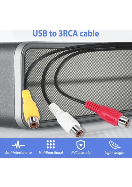 Usb'den 3rca Kablo Dişi 3 Rgb Video Av Kompozit Adaptör Dönüştürücü Kablo Bağlantı Ucu Tv Pc Dvr Için (Yurt Dışından)