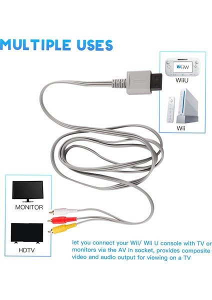 Ac Güç Adaptörü + Wii2 - Uyumlu Adaptör + Kablolu Hareket Sensörü Çubuğu + Abd Fişi Için Kompozit Ses Video Kablo Seti (Yurt Dışından)