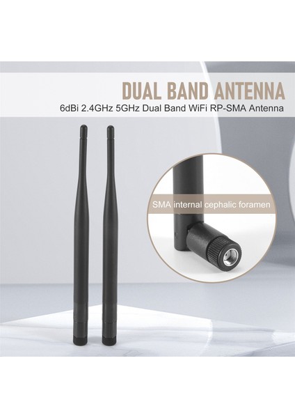 2 x 6dbi 2.4ghz 5ghz Çift Bant Wifi Rp-Sma Anten + 35CM U.fl / Ipex Kablo (Yurt Dışından) fırsatları