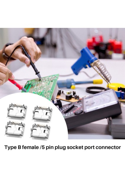10 Adet Tip B Mikro-Usb Dişi 5 Pin Jak Portu Soket Konnektörü Onarım Parçaları (Yurt Dışından)