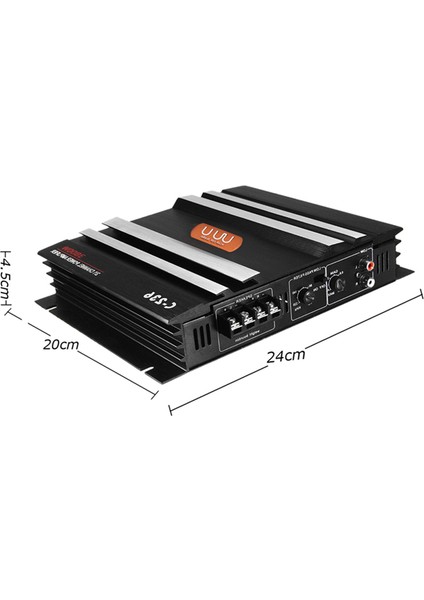 3800 W Araba Amfisi 2 Kanal Siyah Alüminyum Alaşımlı Yüksek Güçlü Stereo Ses Subwoofer Için (Yurt Dışından)