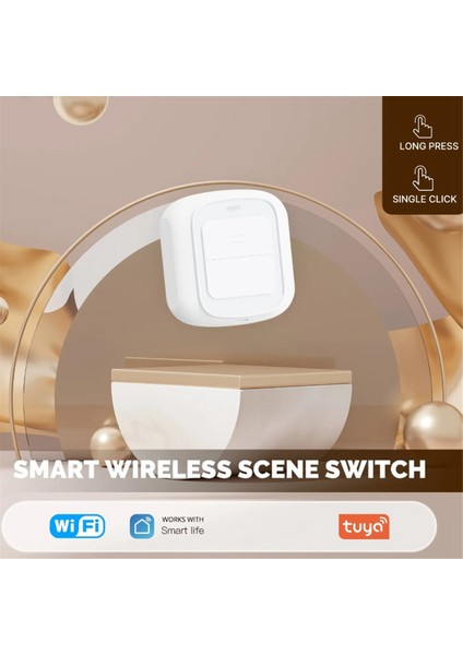 Tuya Wifi Düğme Sahne Anahtarı Kablosuz Akıllı Işık Duvar Düşük Güç Tüketimi Tek Dokunuşla Çalıştırmak Için Kablolama Yok (Yurt Dışından)
