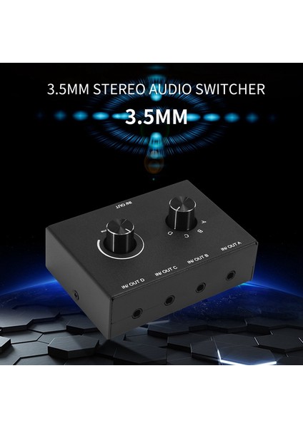 4 Portlu Ses Anahtarı, 3,5 mm Anahtar, Stereo Aux Seçici, Giriş 1 Çıkış/1 Giriş Çıkış Anahtar Kutusu (Yurt Dışından)