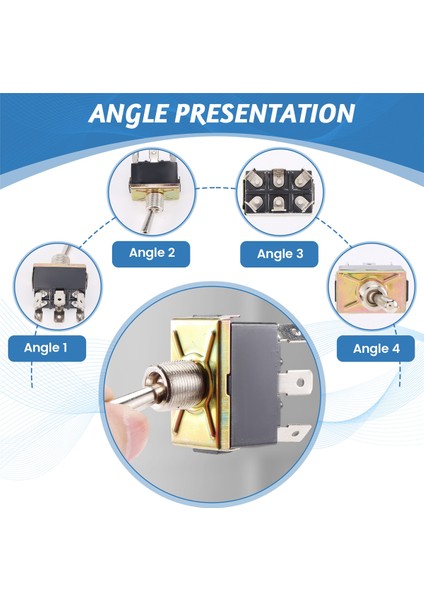 Ac 250V/10A 125V/15A Dpdt 3 Pozisyonlu Açık/kapalı/açık 6 Pinli Geçiş Anahtarı Siyah+Gümüş (Yurt Dışından)