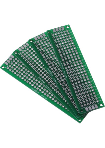 4 Adet Çift Taraflı Prototip Fr-4 Pcb Şerit Levha Evrensel Baskılı Devre Kartı 2*8cm Boyut (Yurt Dışından)